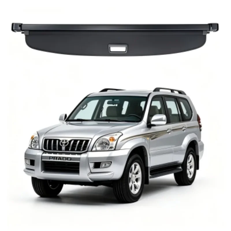 Cargo Cover Trunk Privacy Shade Rear Security Partition Anti-Theft Shield Organizer for Toyota Prado 2010-2023