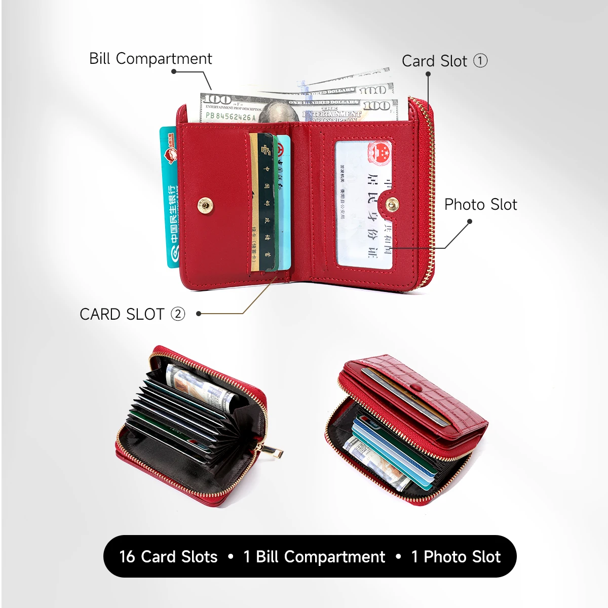 Tigernu New Purse Women Fashion Short Wallet Genuine Leather Lightweight ID Card Holder Travel Cash Coin Bag With Zipper