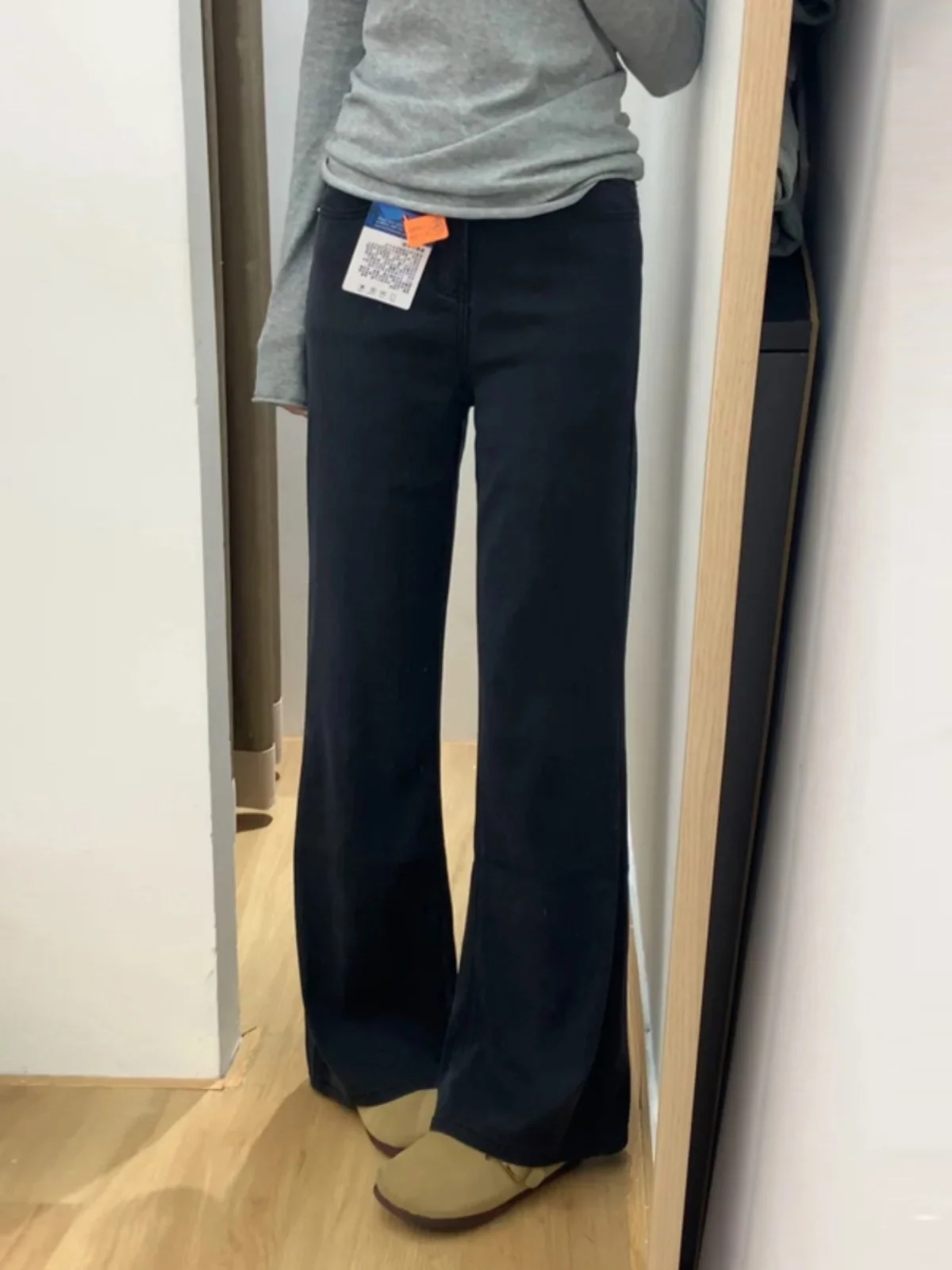 plus Size Bla Denim Flared Pants High Waist Autumn Collection Women's Faion Anti-Wrinkle Cotton Stretch Jeans Loose Fit