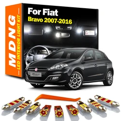 MDNG 10Pcs Canbus LED Interior Light Sun Visor Bulb Kit For Fiat Bravo 2007-2011 2012 2013 2014 2015 2016 Map License Plate Lamp