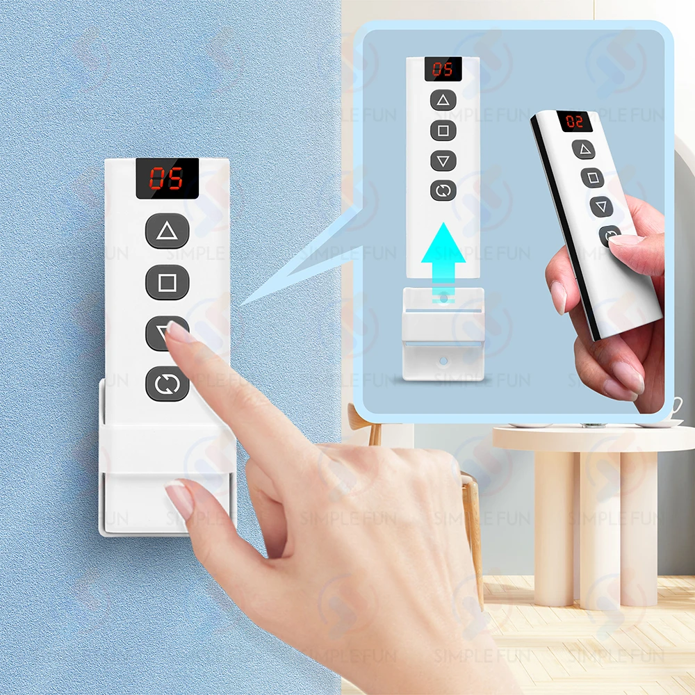 Drahtloser Vorhang-Rollverschlussschalter Tuya, WiFi RF Smart Modul für Jalousien, Markise, 5-in-1-Fernbedienung, funktioniert mit Alexa Google Home – Detail 17