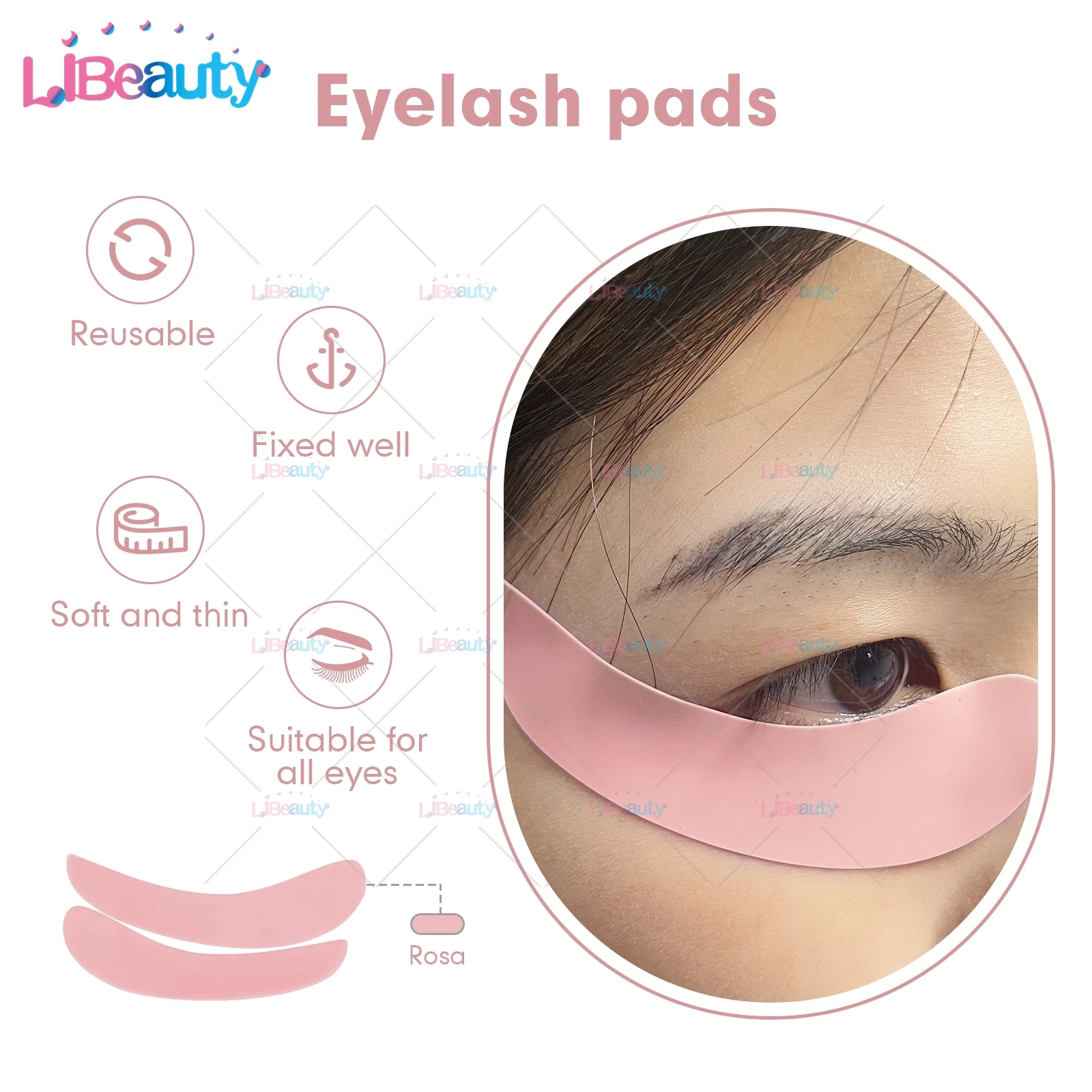 Libeauty 2 pares almofadas de cílios de silicone reutilizáveis extensão de cílios sob remendos de olho escudos de extensão de cílios ferramenta de beleza de saúde