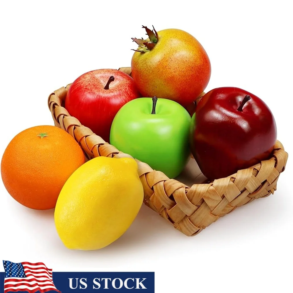 Künstliche Fruchtdekoration, Schaumstoff, gefälschte Früchte, Küchenschüssel, Dekor, realistische künstliche Äpfel, Orangen, Zitronen, Granatapfel, Party