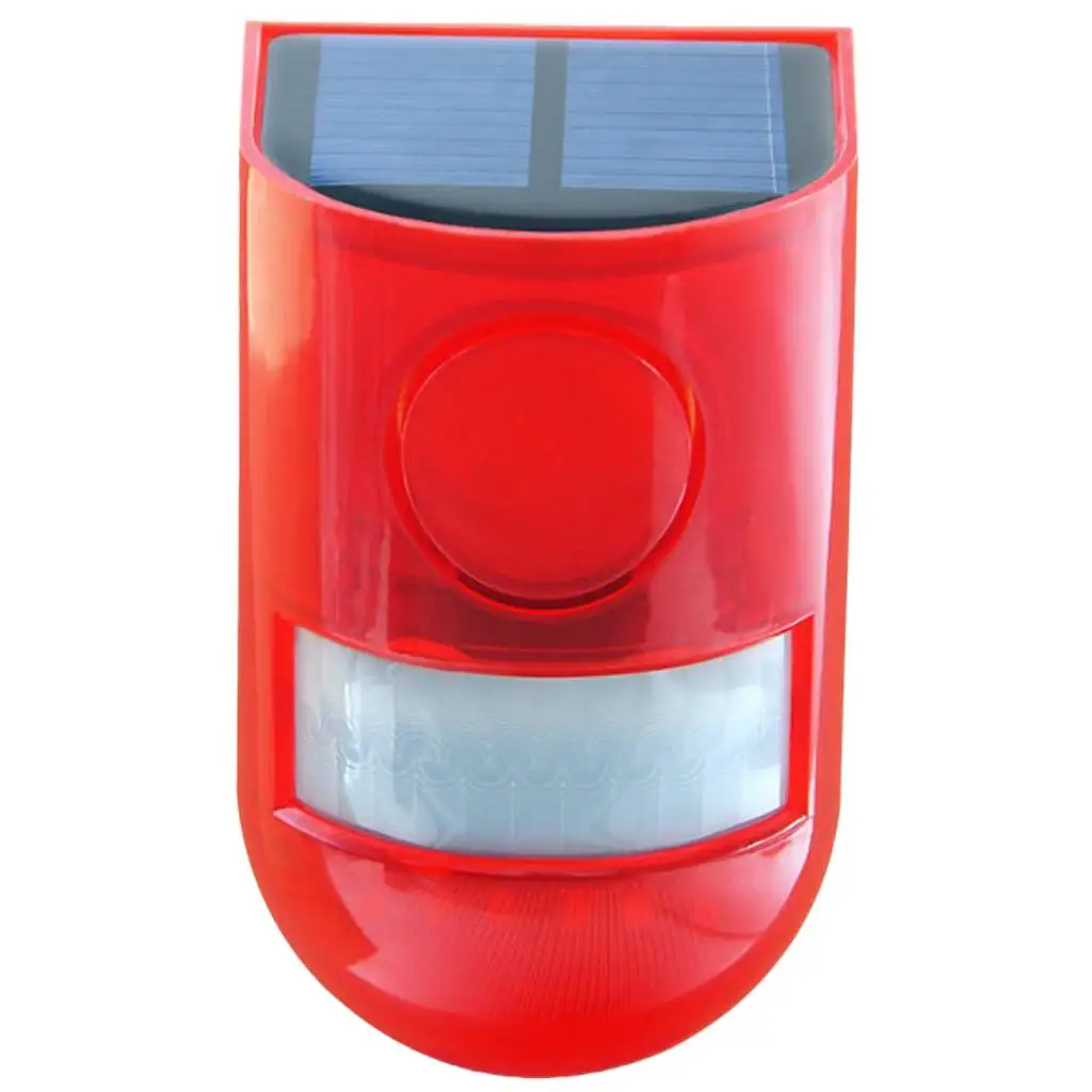 Solar Alarm Siren Flashy Strobe Lights Motion Sensor Security Alarm System