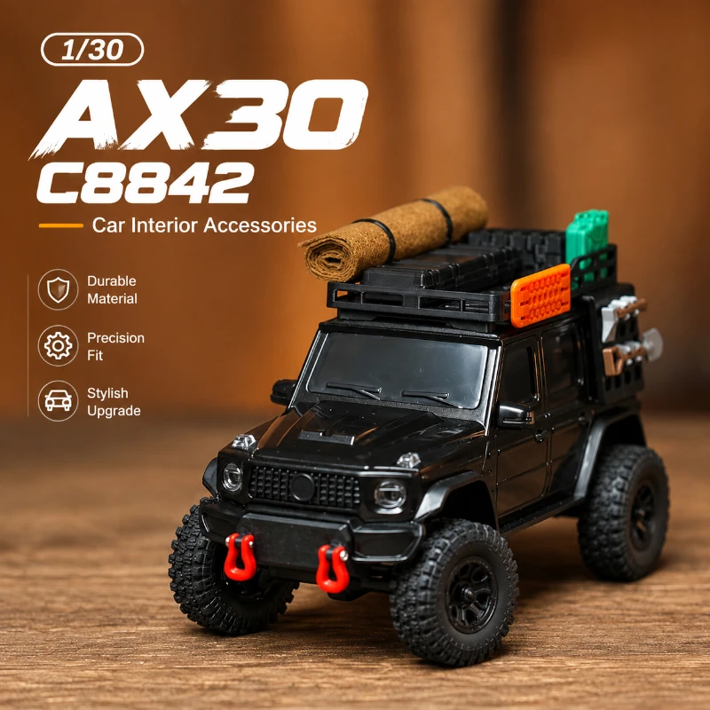 RC Car Accessories Roof Rack Luggage Kit For 1/30 AX30 C8842 Off Road Vehicle Exterior Decoration Parts Upgrade
