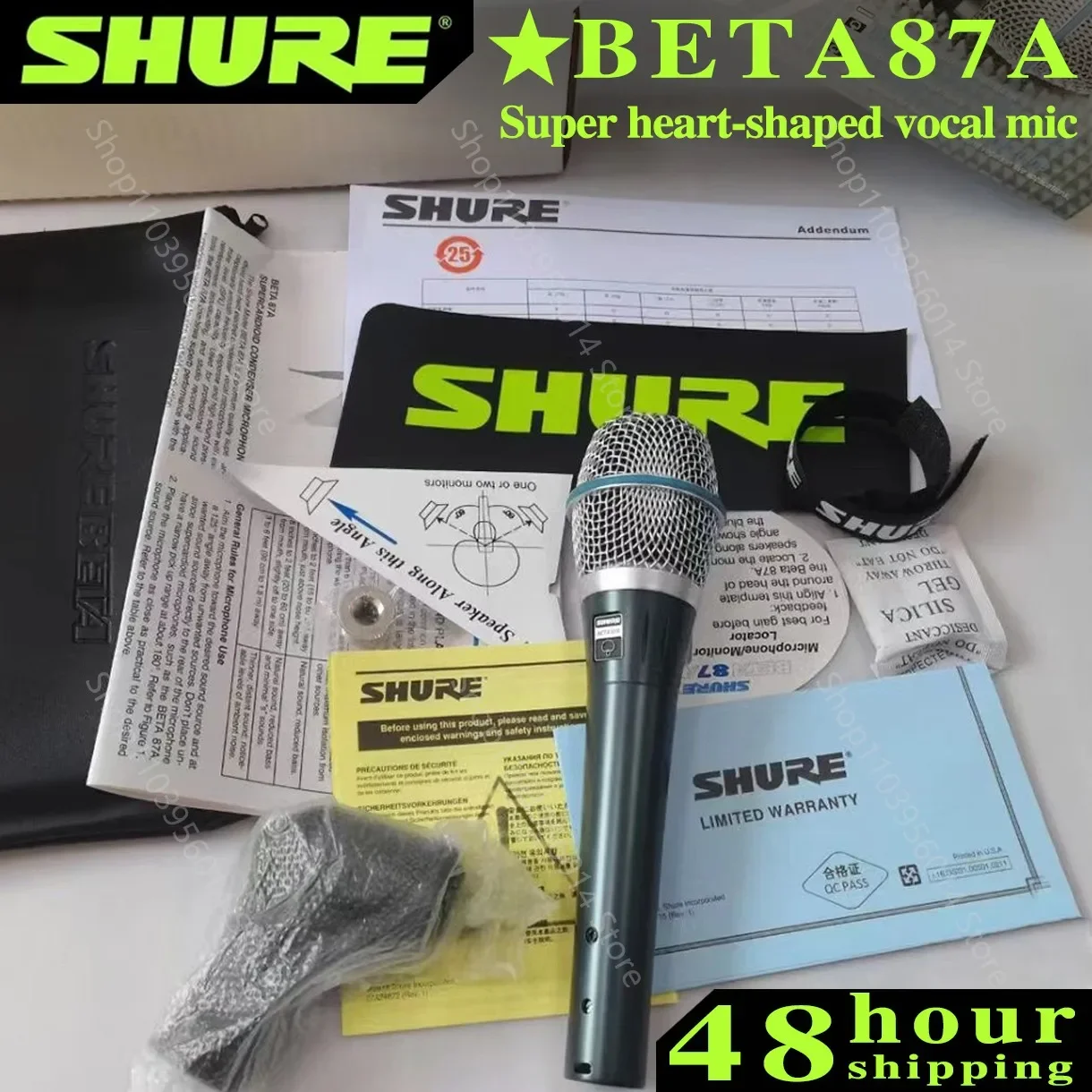 SHURE BETA 87A Mikrofon przewodowy Dynamiczny mikrofon kardioidalny Studio Home Record Handle Mic do karaoke Music Stage Performance Live Mic