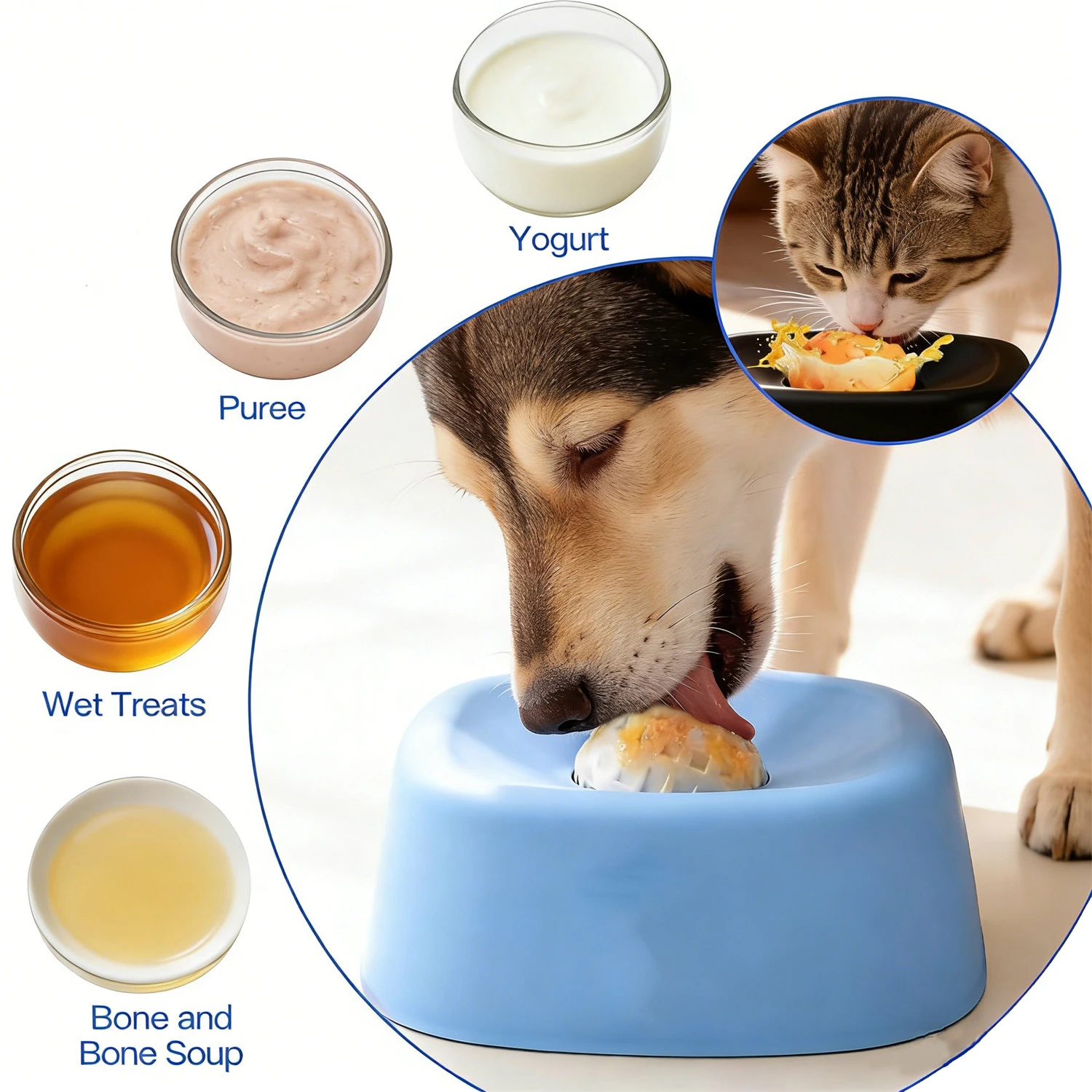 

Pet Slow Licking Bowl For Dogs Cats Anti-Choking Dog Bowl Liquid Treats Bone Yogurt Healthy Pet Slow Food Feeder Dog Accessories