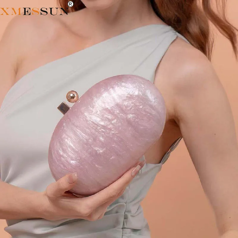 XMESSUN New Acrylic Evening Clutch Bags for Women,Designer Fashion Ladies Chain Shoulder Crossbody Bags Wedding Party Purse Bag