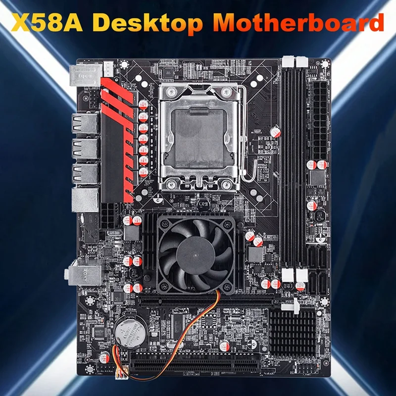 

X58 Desktop Computer Motherboard LGA1366 2XDDR3 Memory Slot PCI-E 16X USB SATA For E5640/X5570/X5650/I7-960 CPU