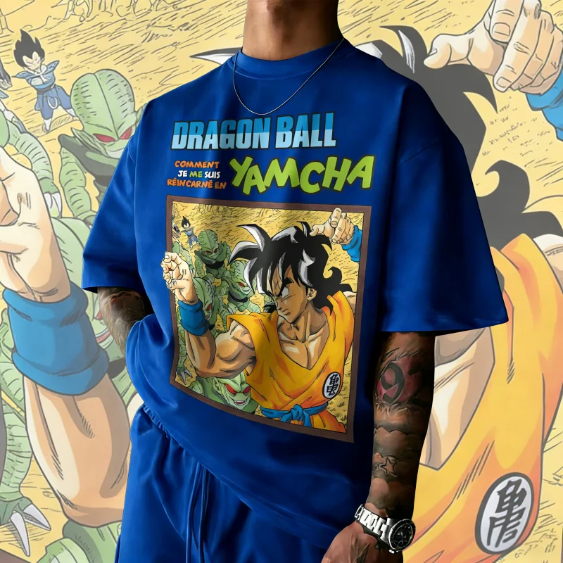 2026 Neues Sommer-T-Shirt zum 40. Jubiläum von Dragon Ball mit Yamcha-Motiv, 100% Baumwolle, Anime-Druck, Übergröße, Lässige Streetwear, Unisex, Y2K