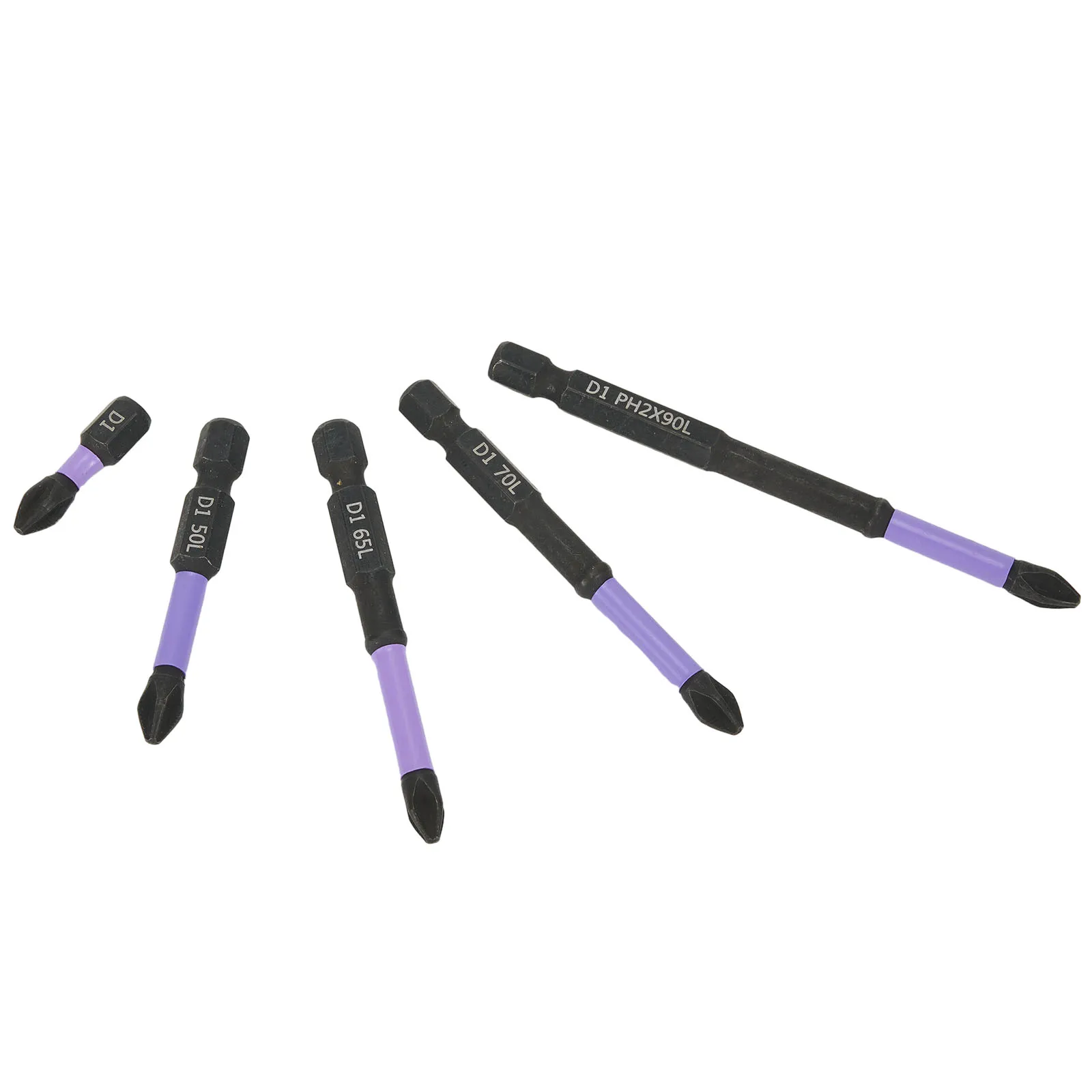 5pcs Non-slip PH2 Cross Screwdriver Magnetic Batch Head High Hardness Drill Bit Electric Screwdriver Bit 25/50/65/70/90mm