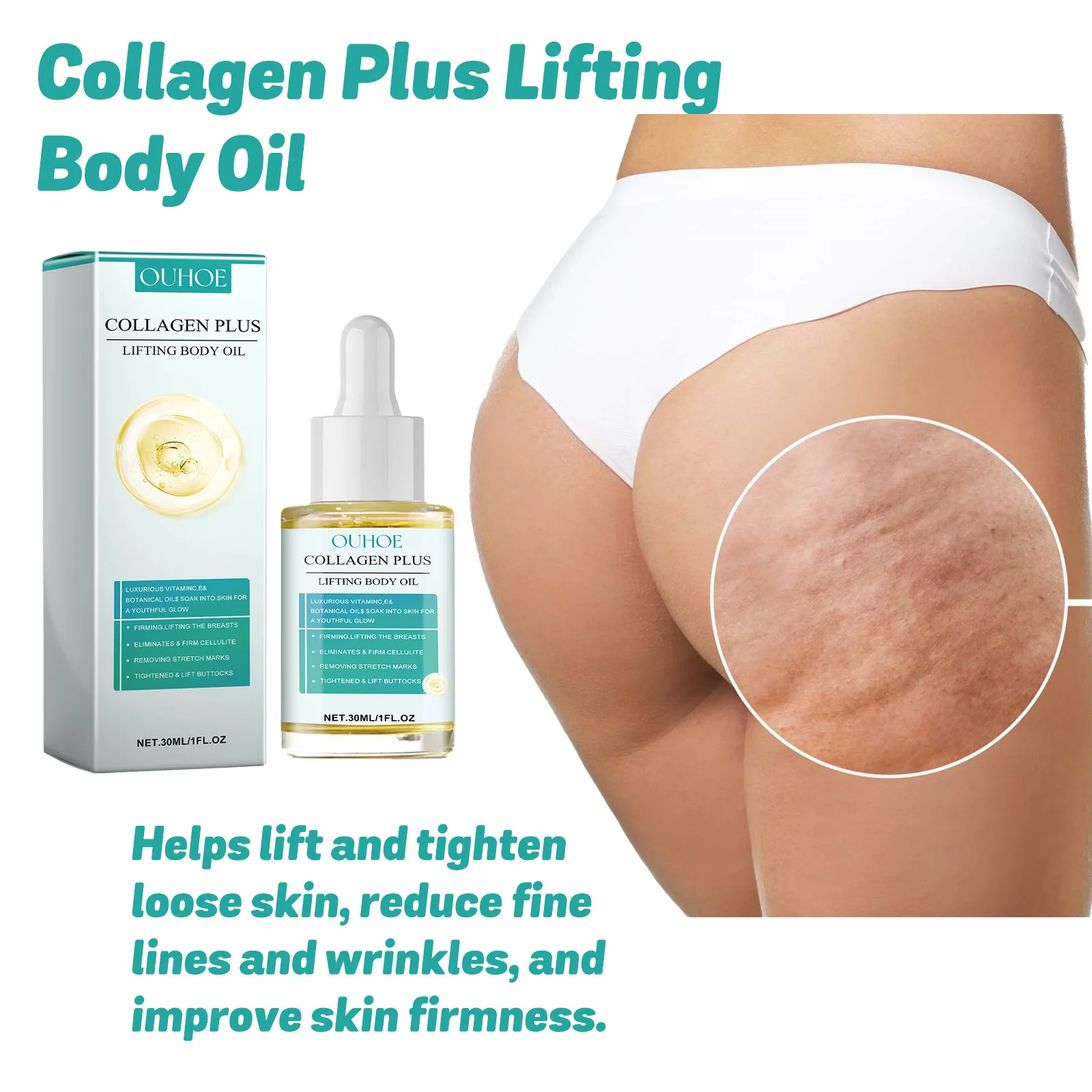 Collagen Body Oil Lifting Firming Arms Belly Fat Buttocks Sculpting Moisturizing Reduce Fine Lines Wrinkles Skin Tightening Oil