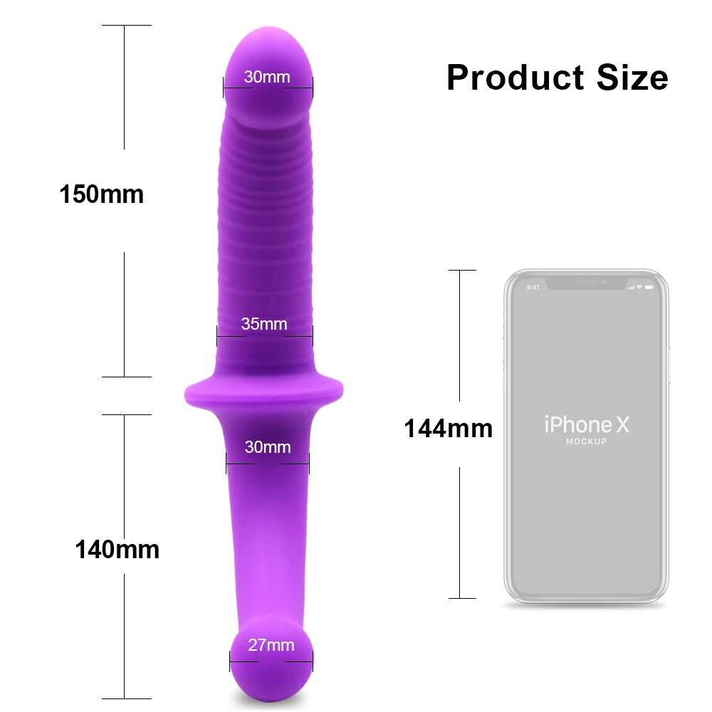 Strapless Strap-on Realistic Silicone Dildo for Anal Vagina Stimulation Double Side Adult Sex Toy for Male Female Lesbian Couple