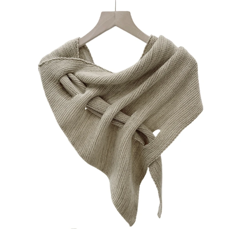 for Cross Scarf For Women Fashion Shawl Solid Color Autumn Winter Warm Long Imitation Knitted Wool Scarf Warm for Winter