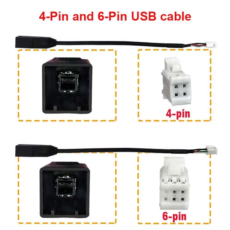 Car Radio Audio Connector Android Head Unit stereo 4 6 Pin USB Cable Wiring Harness Socket Adapter for Toyota Honda Mazda