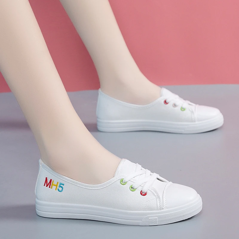 2024 Summer Canvas Shoes Women Sneakers Fashion New Shoes for Women Flat Off White Shoes Tenis De Mujer