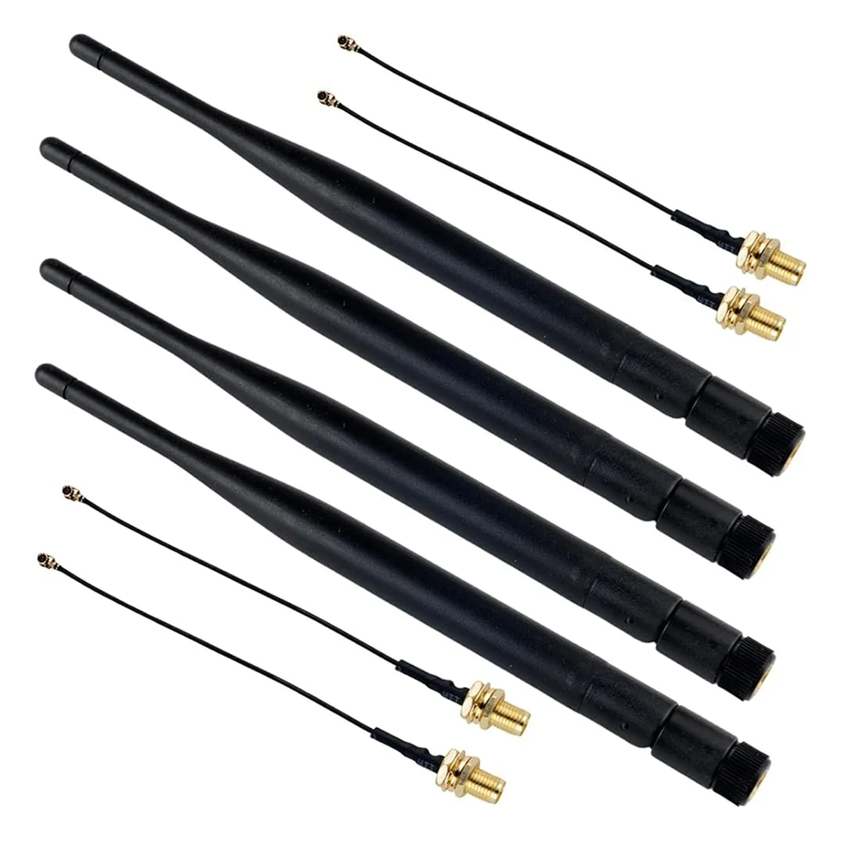 B66C 915MHz LoRa Antenna 5dBi SMA Male 195mm + IPEX to SMA Female Cable for Meshtastic ESP32 LoRa 32 V3 HTCC-AB02S(Pack of 4)