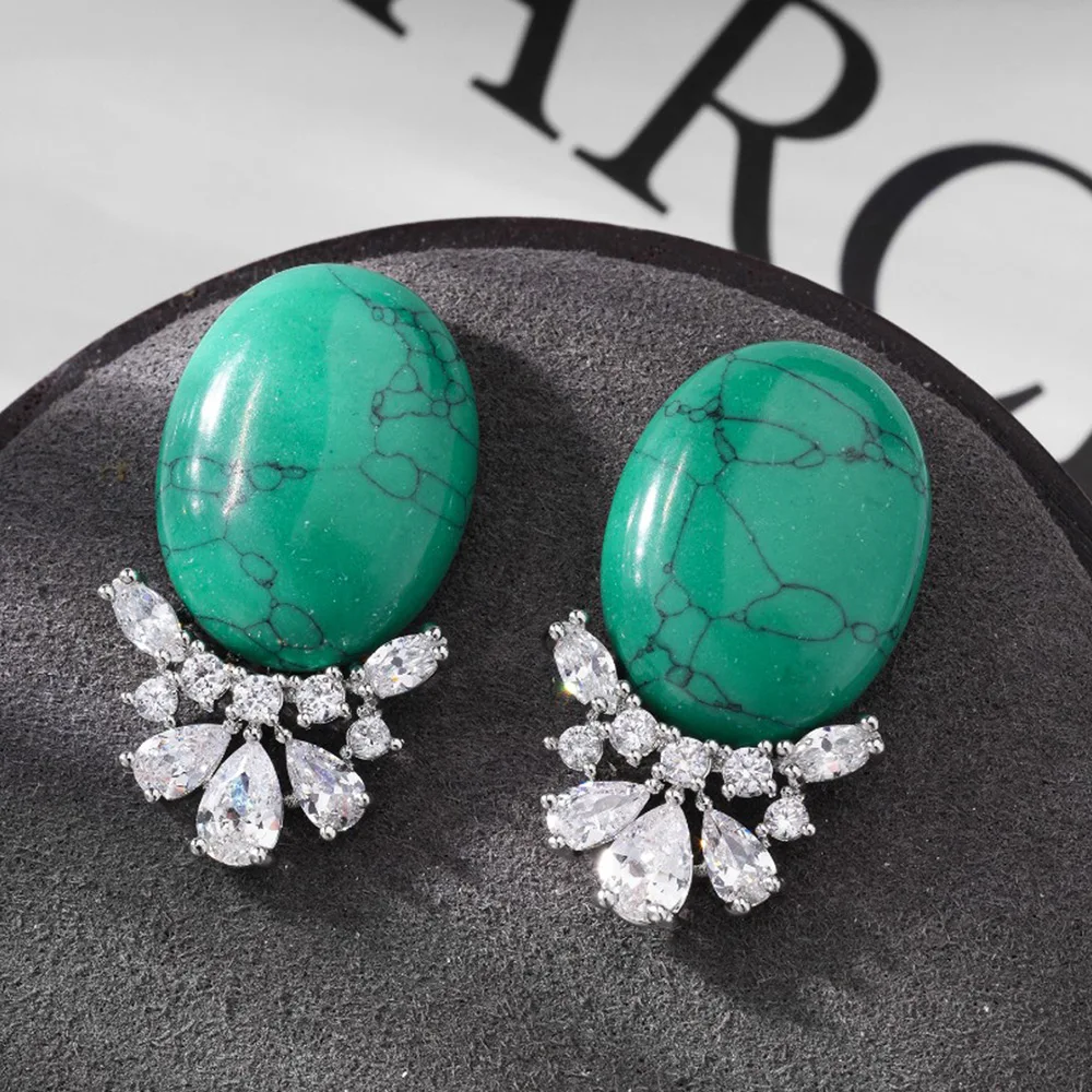 

Missvikki New Emerald Round Romanic Vintage Bohemian Party Big Pendant Earrings For Women Bridal Wedding Party Earrings Jewelry