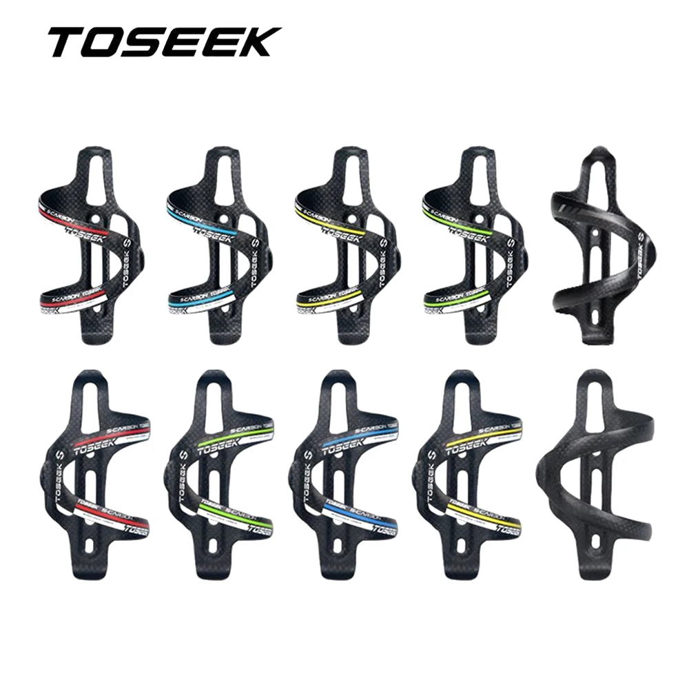 

TOSEEK Carbon Fiber Water Bottle Holder MTB/Road Bicycle Water Bottle Cage Drink Water Bottle Brackets Side Load Left or Right