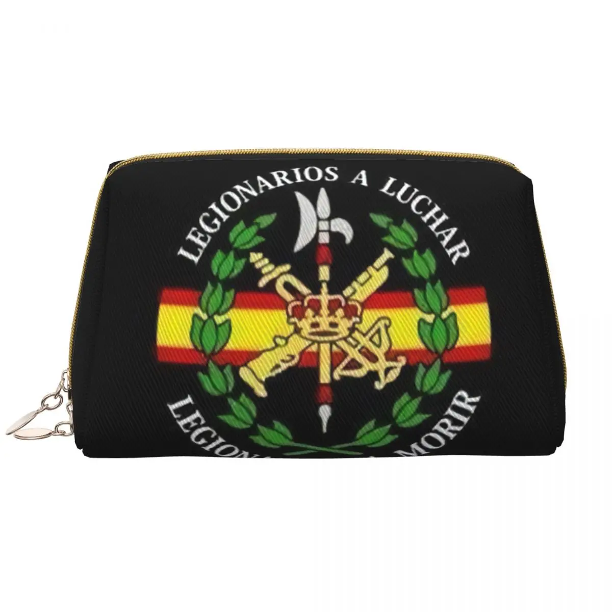 Custom Spanish Legion Toiletry Bag for Women Coat of Arms of Spain Makeup Cosmetic Organizer Lady Beauty Storage Dopp Kit Case