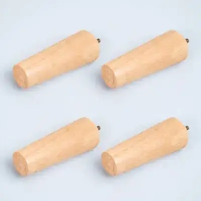 

4pcs Solid Wood Furniture Legs Natural Hand-Polished Floor Protection Pads Easy Install Modern Nordic Style Sofa Table