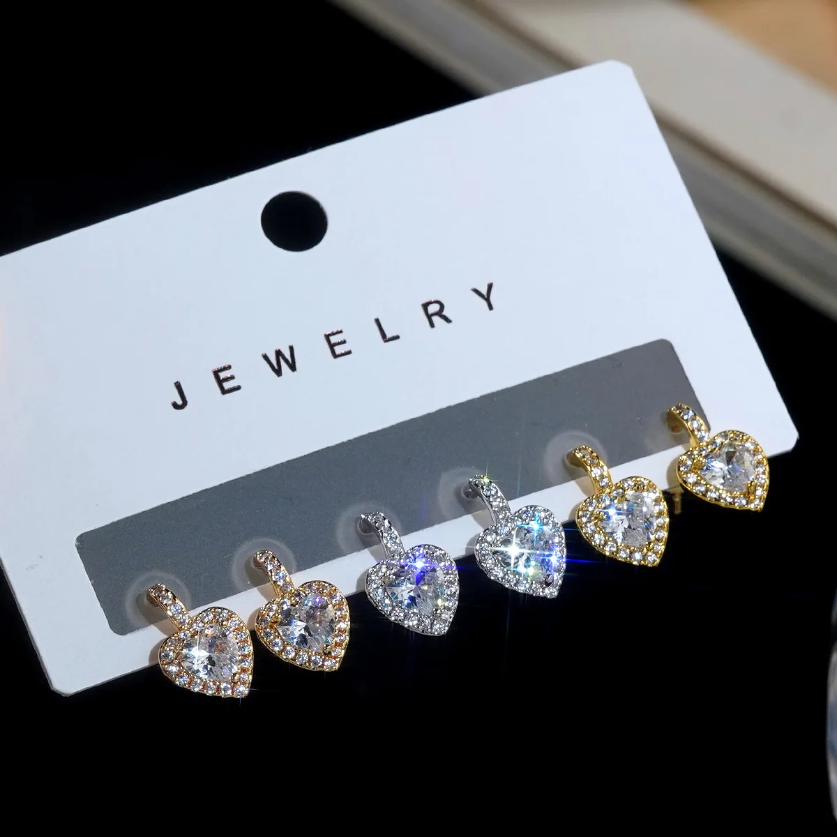 3 Pairs Wedding Trend Eternity Earrings for Women Full Bling Cubic Zirconia Simple Elegant Lady's Accessories Classic Jewelry
