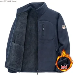 Chaqueta de lana Polar para hombre, abrigo cálido con cuello de pie de alta calidad, felpa gruesa, a prueba de viento, ropa de invierno, 5XL, 2023