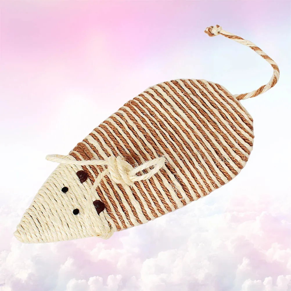 

Cat Scratch Board Random Color Kitten Toy Durable Material Claw Repair Mouse Shape Sisal Surface Practical Long Use Cat Toy Pet