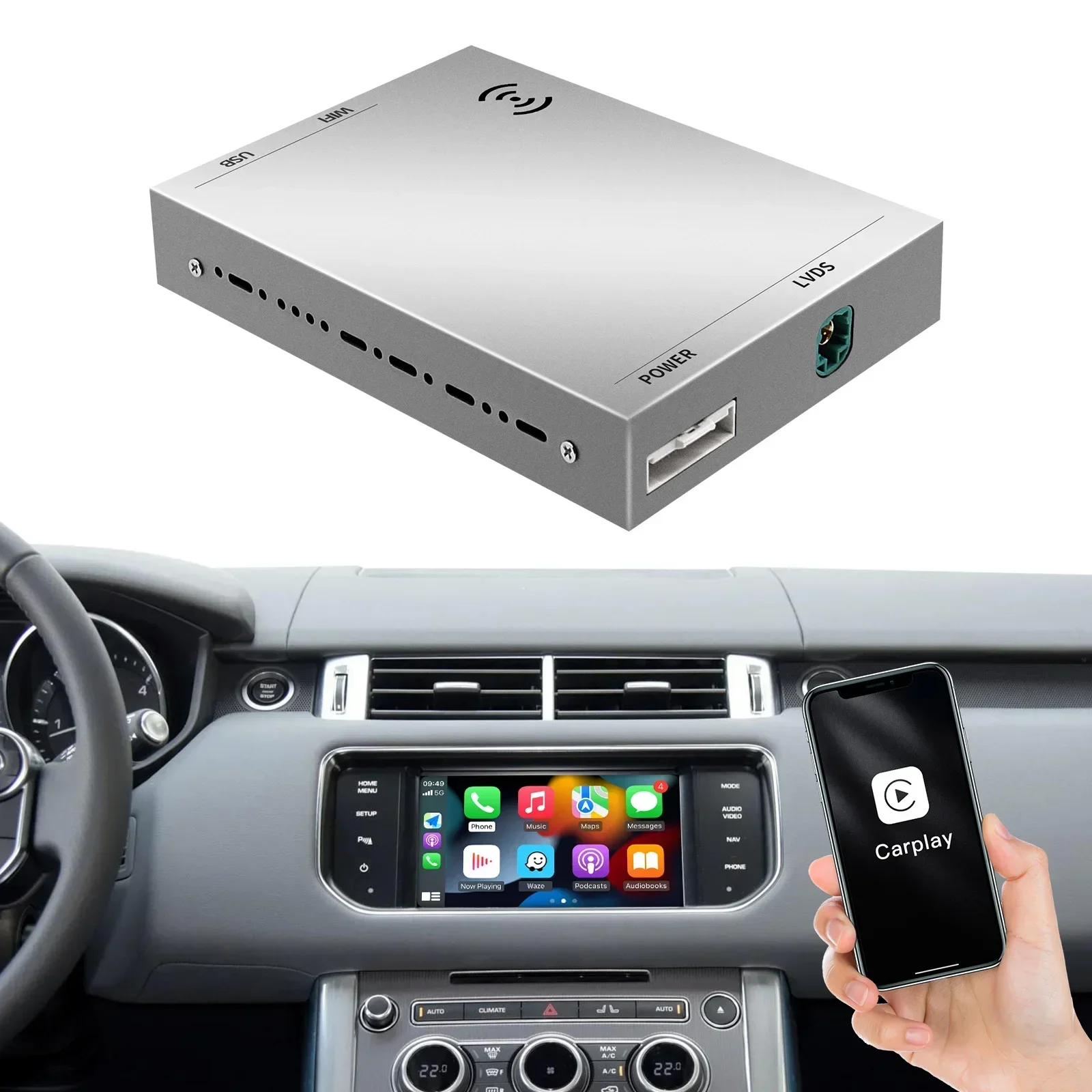 

NEW Autoabc CarPlay Decoder For Land Rover Freelander2 Lr2 Harman 8" Head unit Wireless Android Auto Plug And Play Radio Carplay