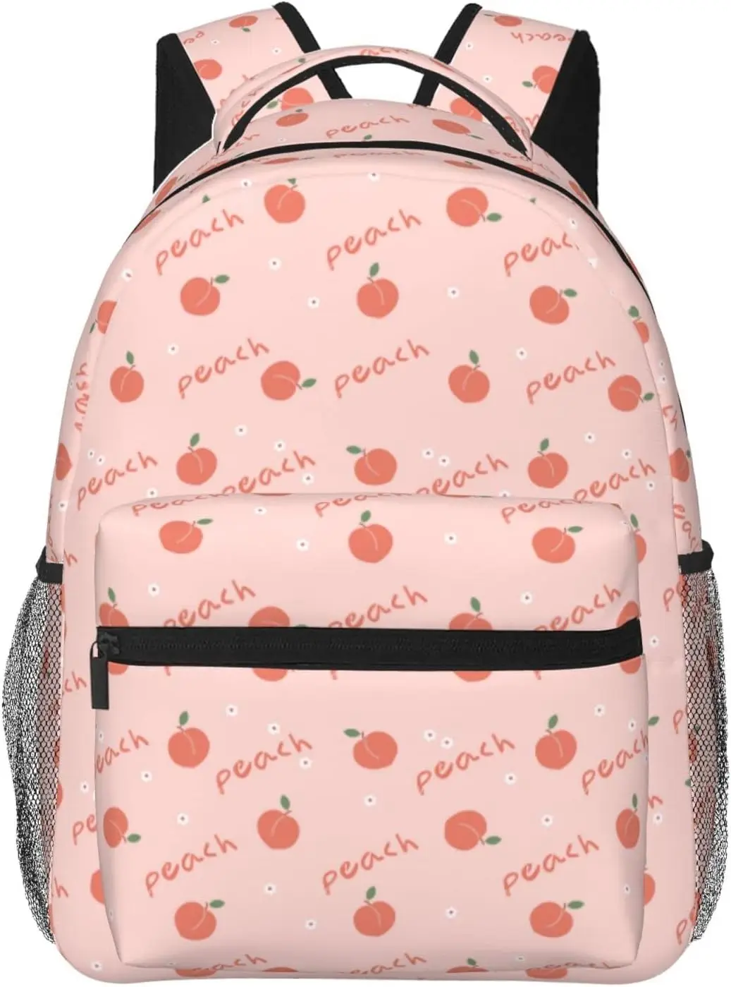 Fresh Peach Fruit Pattern Lightweight Laptop Backpack for Women Men College Bookbag Casual Daypack Travel Bag