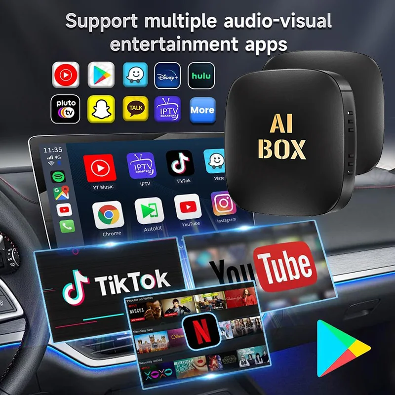 2024 Android 13 Carplay Box Android Auto Wireless Smart TV Box 2G+32G Car Intelligent System WIFI Support Netflix YouTube