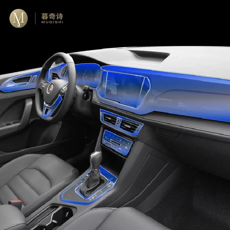 For Volkswagen Tarek Tharu 2021-2023Car Interior Details Stickers Dashboard Panel Film Cover Wrap Shift Center Console Protector