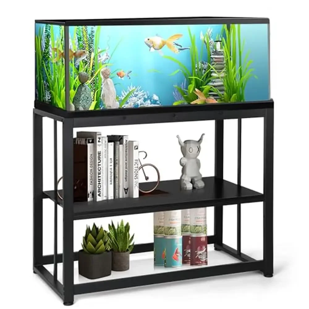 Adjustable Metal Fish Tank Stand 40-50 Gallon Aquariums Heavy Duty Rust-Proof Reptile Tank Stand 36.6