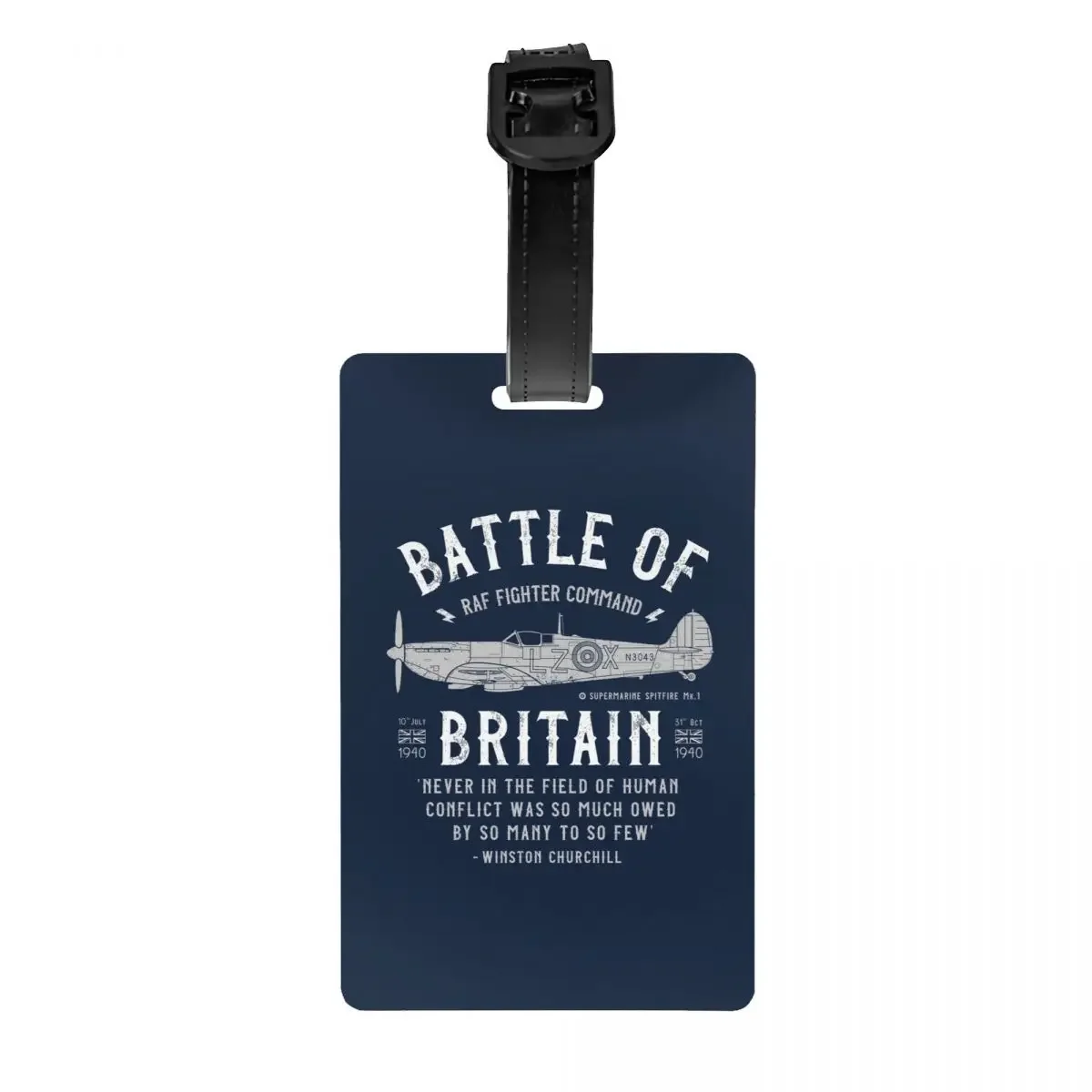 

Battle Of Britain Luggage Tag Supermarine Spitfire Fighter Pilot Aircraft Airplane Travel Bag Suitcase Privacy Cover ID Label