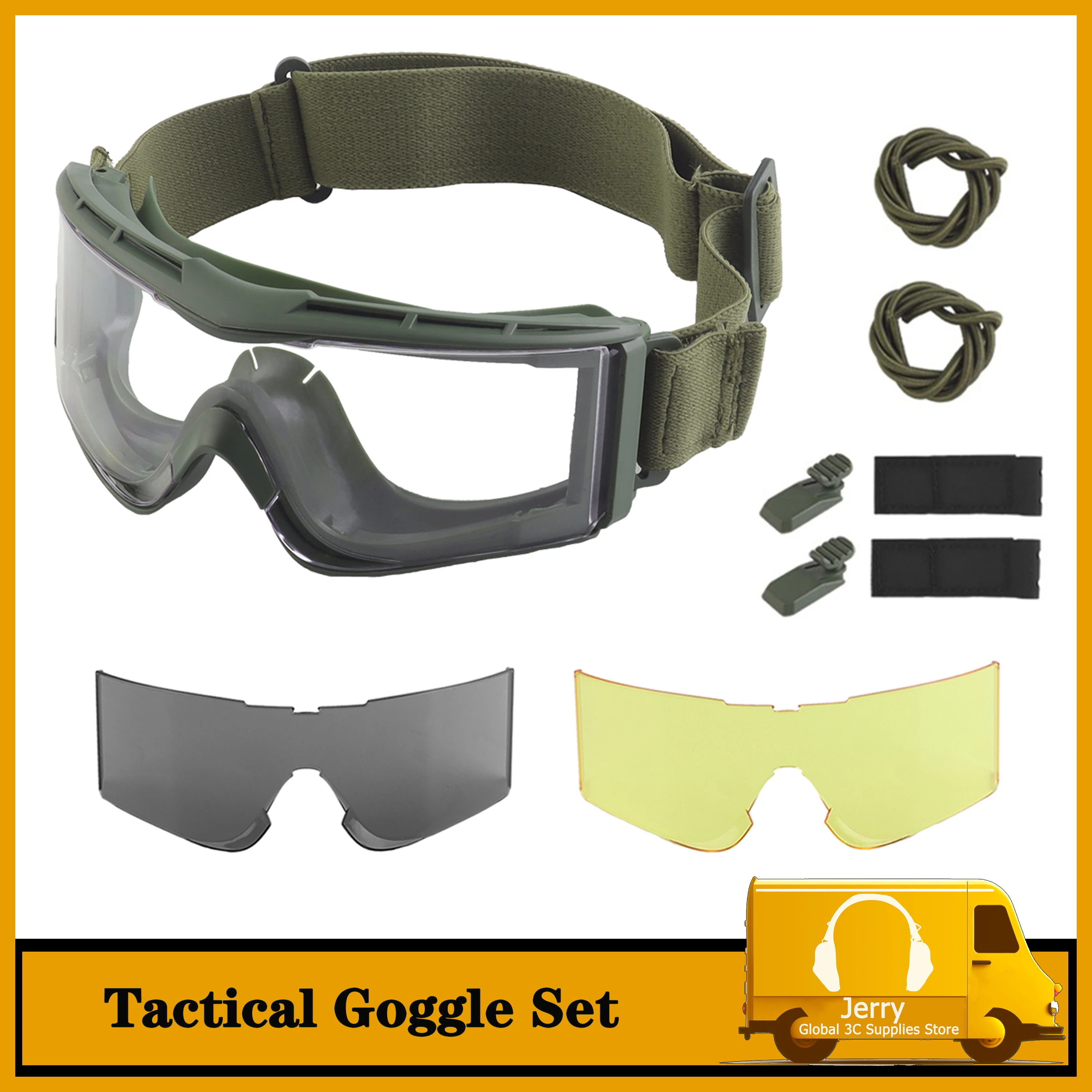 

Professional Protective Polarized Tactical Goggle Set,Headgear Mode/Outdoor shooting Windproof,strong light,sun-proof goggles