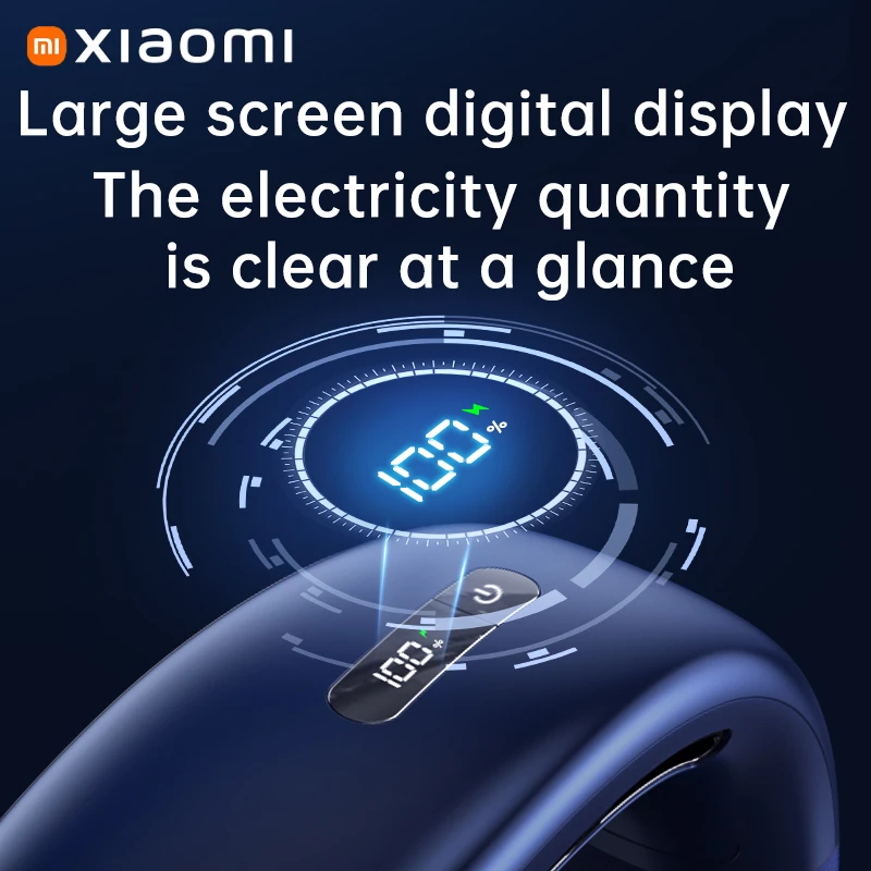 Xiaomi 8000mAh USB Hanging Neck Fan Portable Bladeless Mini Rechargeable Mute LED Digital Display Electric Fans Air Cooler Hot