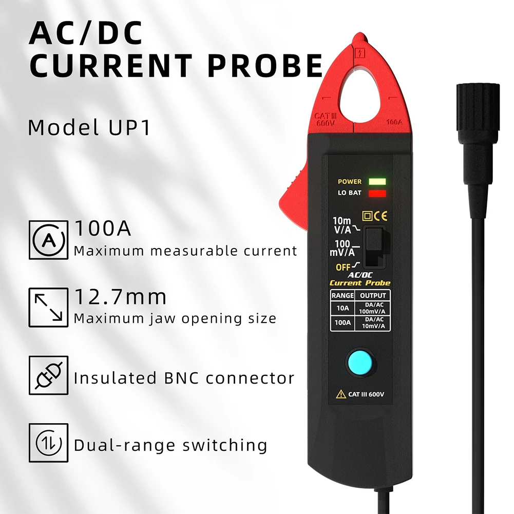 For Safe Wire Testing Black Smart Clamp Meter Non-Contact Tester High Accuracy Measurement Insulated BNC Connectors
