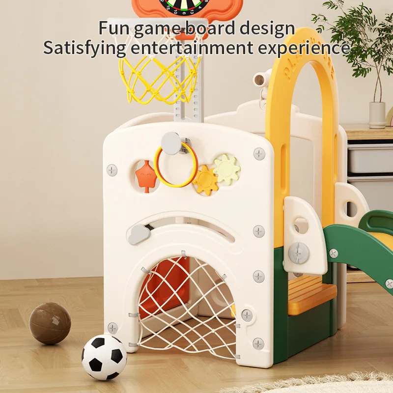 Indoor Baby Toy Slide Safety Children Multifunctional Toy Slide Kids Ball Hoop Ball Door Game Table Integrated Home Sliding