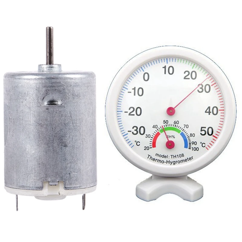 Hygrometer Humidity Thermometer Temp/Temperature Meter & 8000RPM 9V 68MA High Torque Magnetic Cylindrical Mini DC Motor