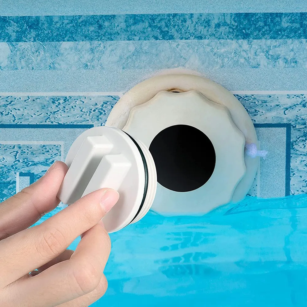 Spina per piscina da 1,5 pollici Spina per linea di ritorno per piscina filettata Spina di espansione invernale con anello per accessori per piscina, 3 pezzi