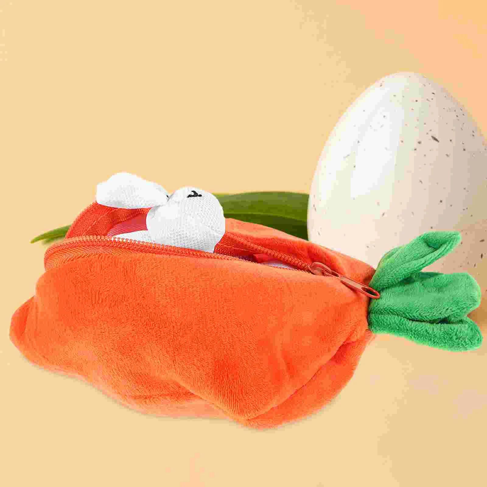 Cute Wallet Purse 3pcs Plush Carrot nament Easter Bunny Gifts Fun Desk Decoration Travel Shopping Office Use