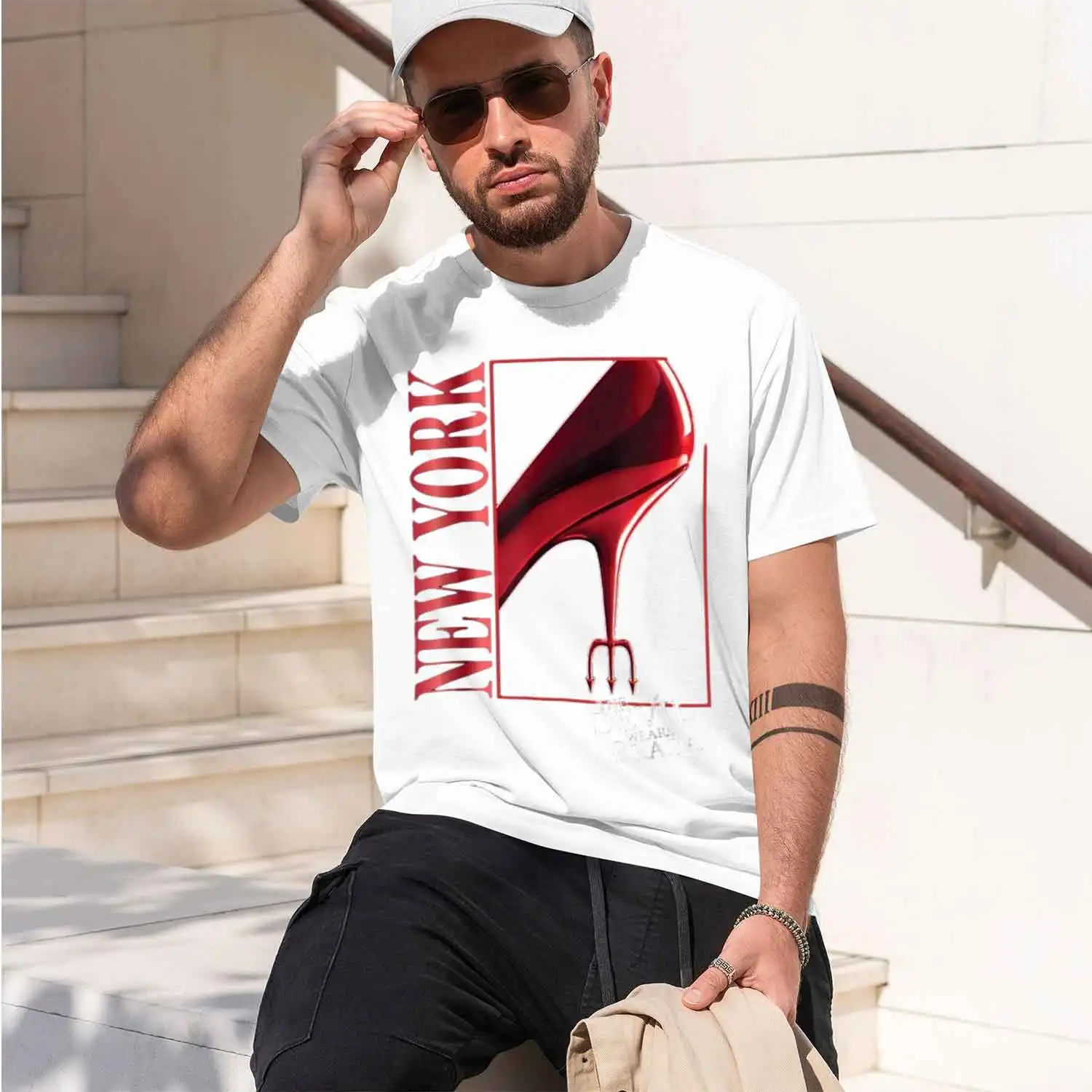 The Devil Wears New York Red Heels T-Shirt Shirts for Women Aesthet Clothes Y2k Vintage Clothes Short Sve 2026 New Model Short-s