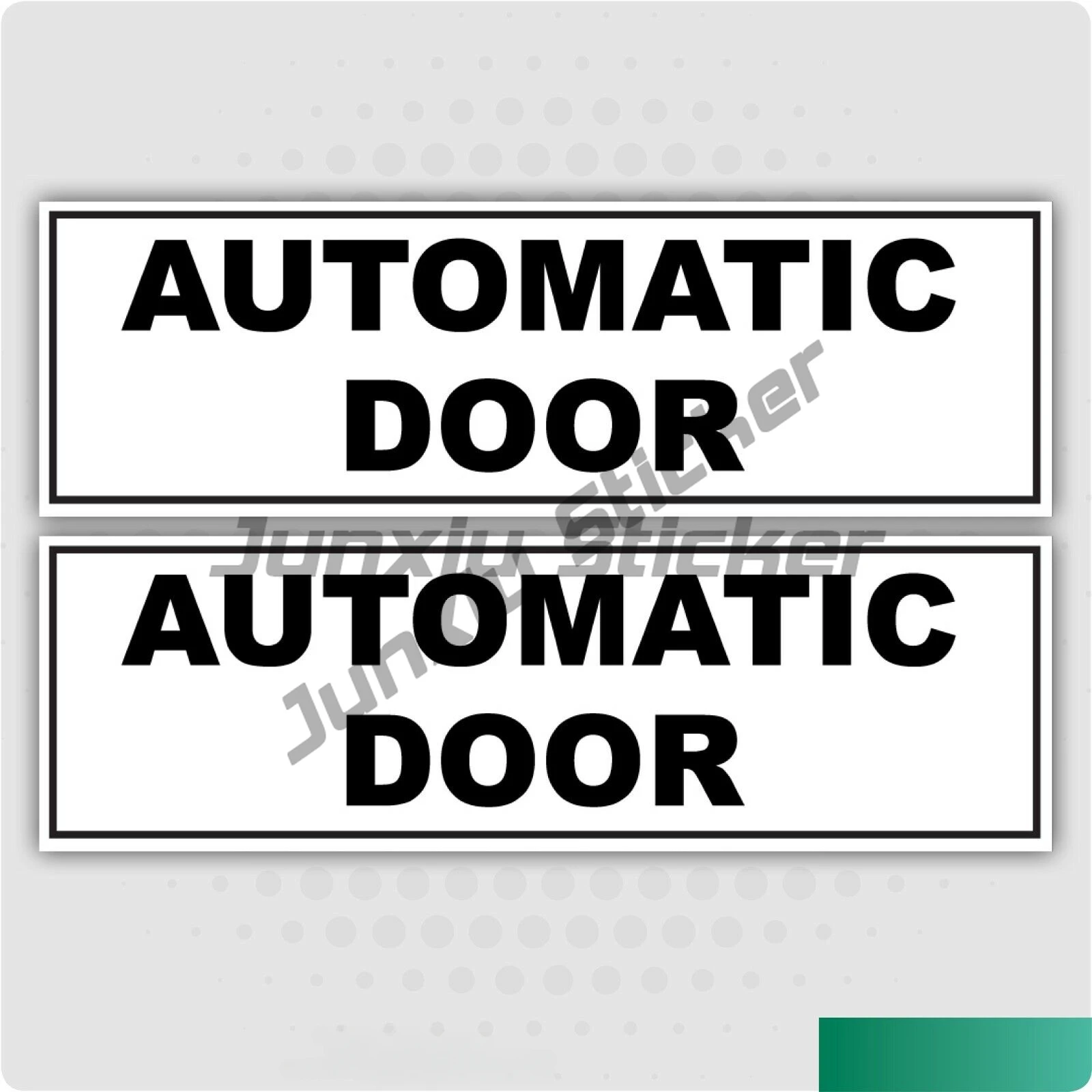

2 x Automatic Door Black and White Horizontal, Car, Van Decal Business Sticker Waterproof Decor Reflective Caution Sign
