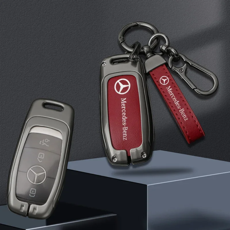 Leather Car Smart Remote Key Case Cover Shell Holder for Mercedes Benz E C S GLC Class E200 E400 E63 W213 S550 S560 C260 A200