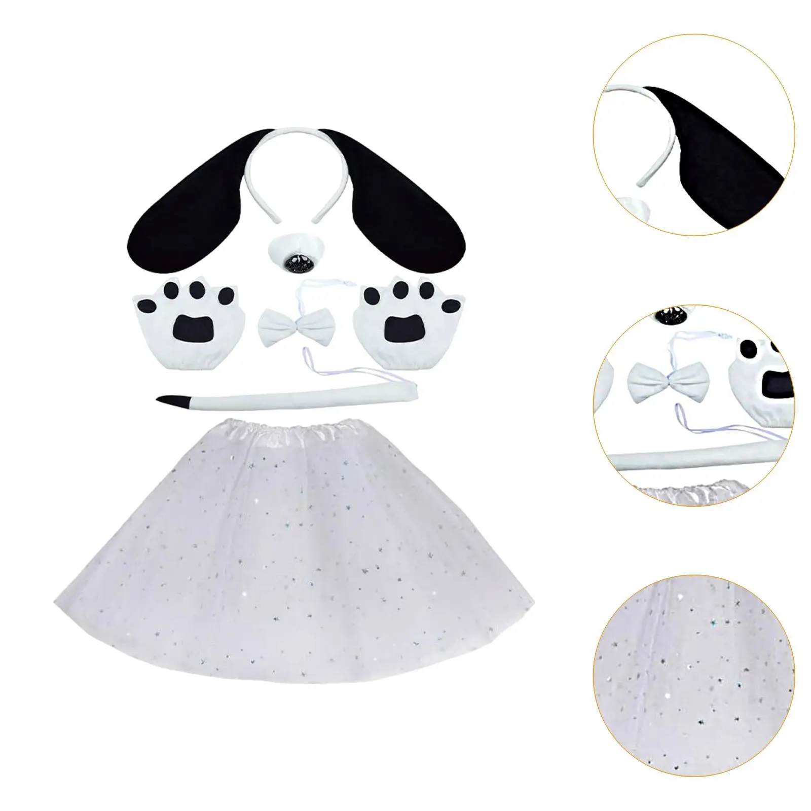 Puppy Dog Ears and Tail Set Gifts Cosplay Headdress for Dance Fancy Party Prom