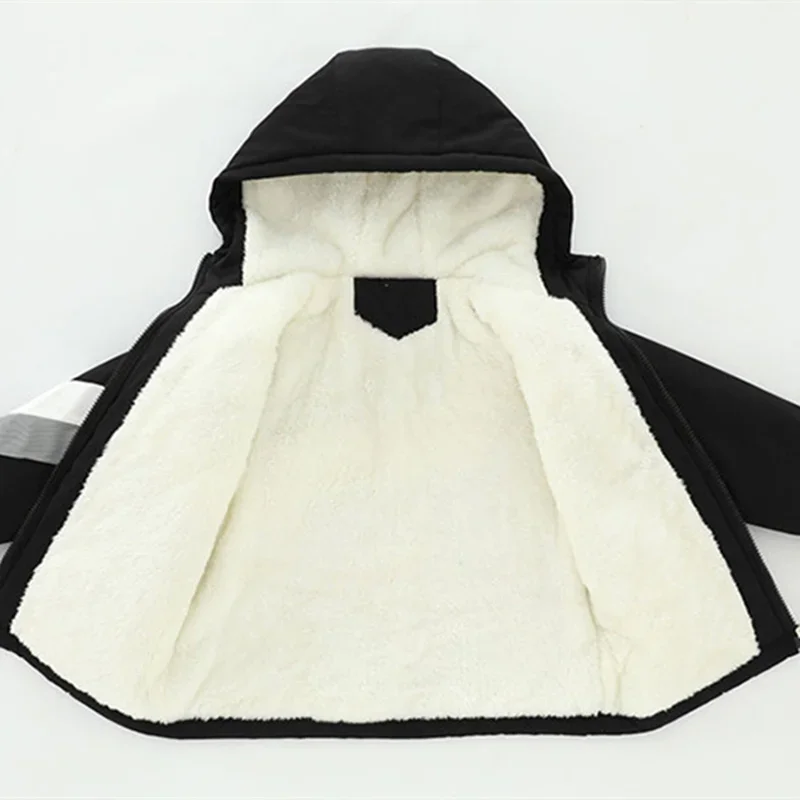 Boys Coat Jacket Overcoat Cotton 2023 Zipper Warm Plus Velvet Thicken Winter Christmas Children\'s Clothing
