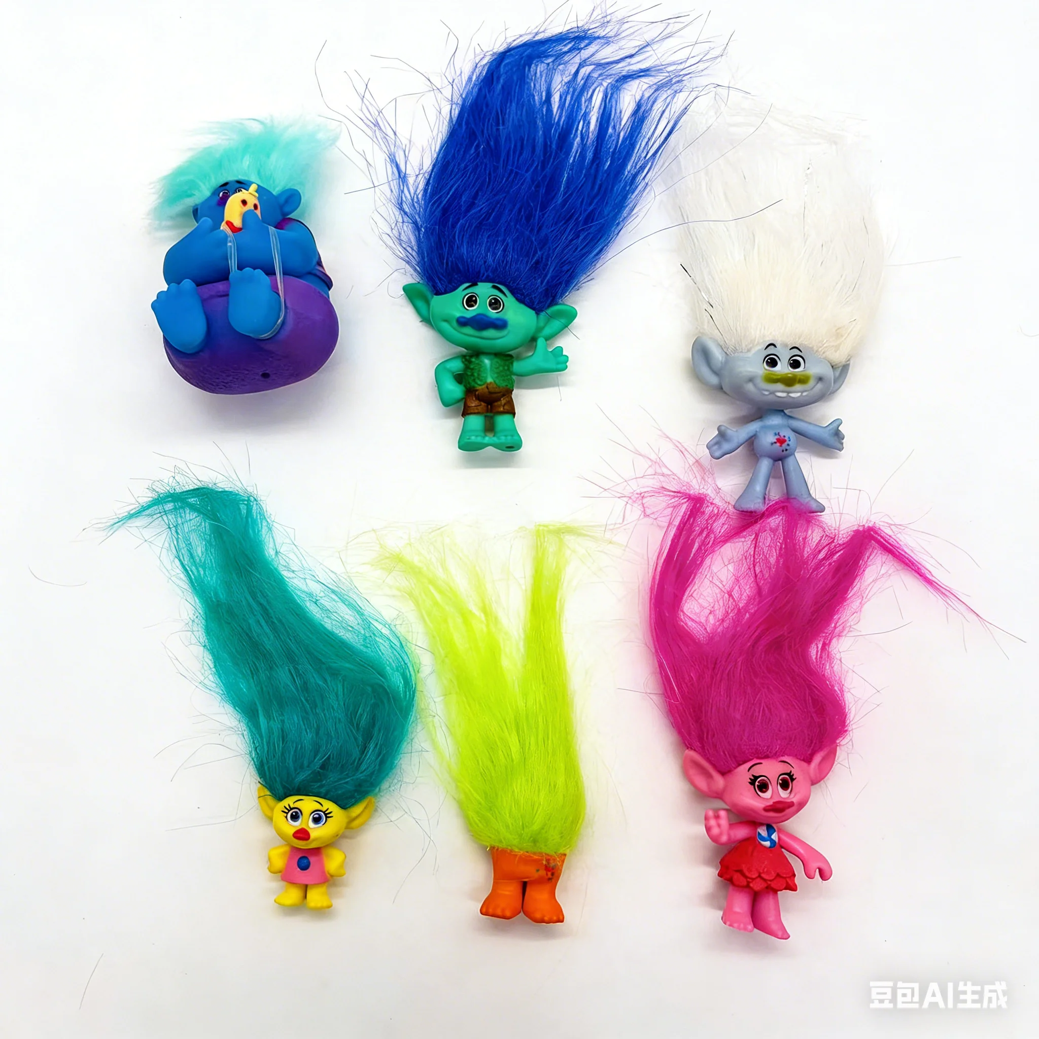 6pcs/set Gift Bag Package Dreamworks Movie Trolls Poppy Branch Critter Skitter Boards PVC Action Figures Toys