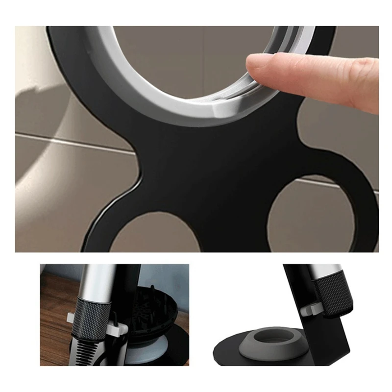 

INW-0eBathroom Organizer Metal Stand Punch Free Portable Bracket with Super Magnetic Storage Hair Dryer Holder for Dyson