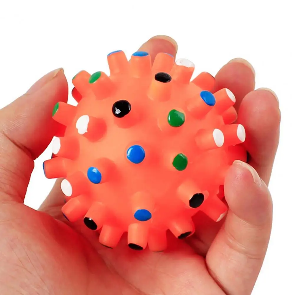 Dog Toy Teeth Cleaning Interactive Dog Pet Puppy Thorny Round Ball Molar Chewing Squeaky Sound Toy Teeth Pet Cleaning Toy Ball