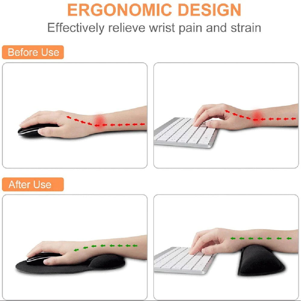 Mouse Pad Memory Foam Mouse Mat Keyboard MousePad Set Ergonomic Wrist Pad Mice Mat ,For Office Computer Laptop moise pad